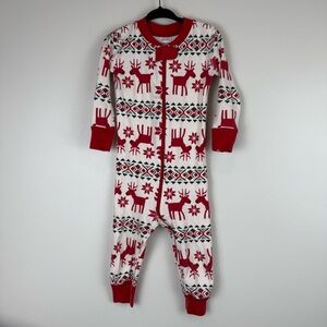 Hanna Andersson Zip Up Pajama Size 2T 85cm Dear Deer 42318 Christmas Matching